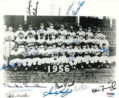 1956 N.L. Champion Brooklyn Dodgers Signed 8x10 Photo (21 Signatures)